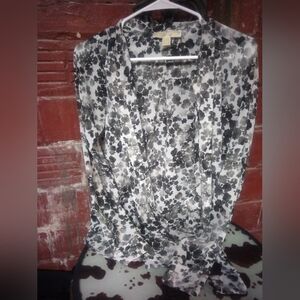 Michael Kors Monochrome Floral Blouse